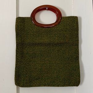 VINTAGE JR Miami 60s Wool Green Handbag